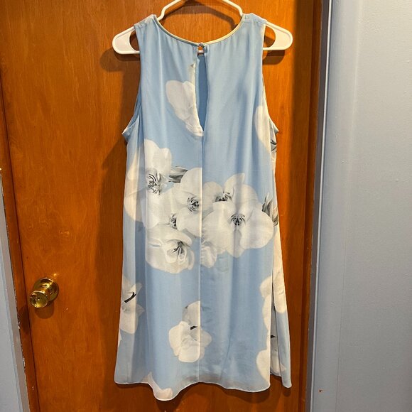 Floral Blue Sleeveless Dress - Picture 3 of 5
